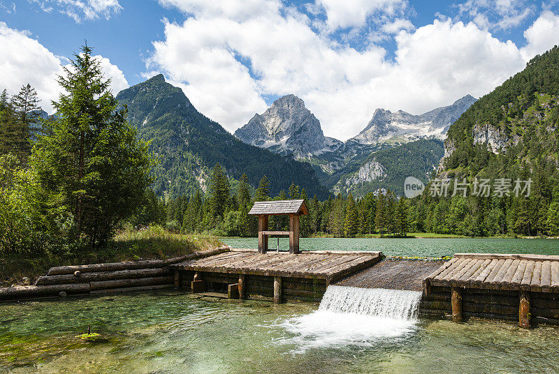 著名的湖被称为“Schiederweiher”，Hinterstoder, Totes Gebirge，上奥地利州